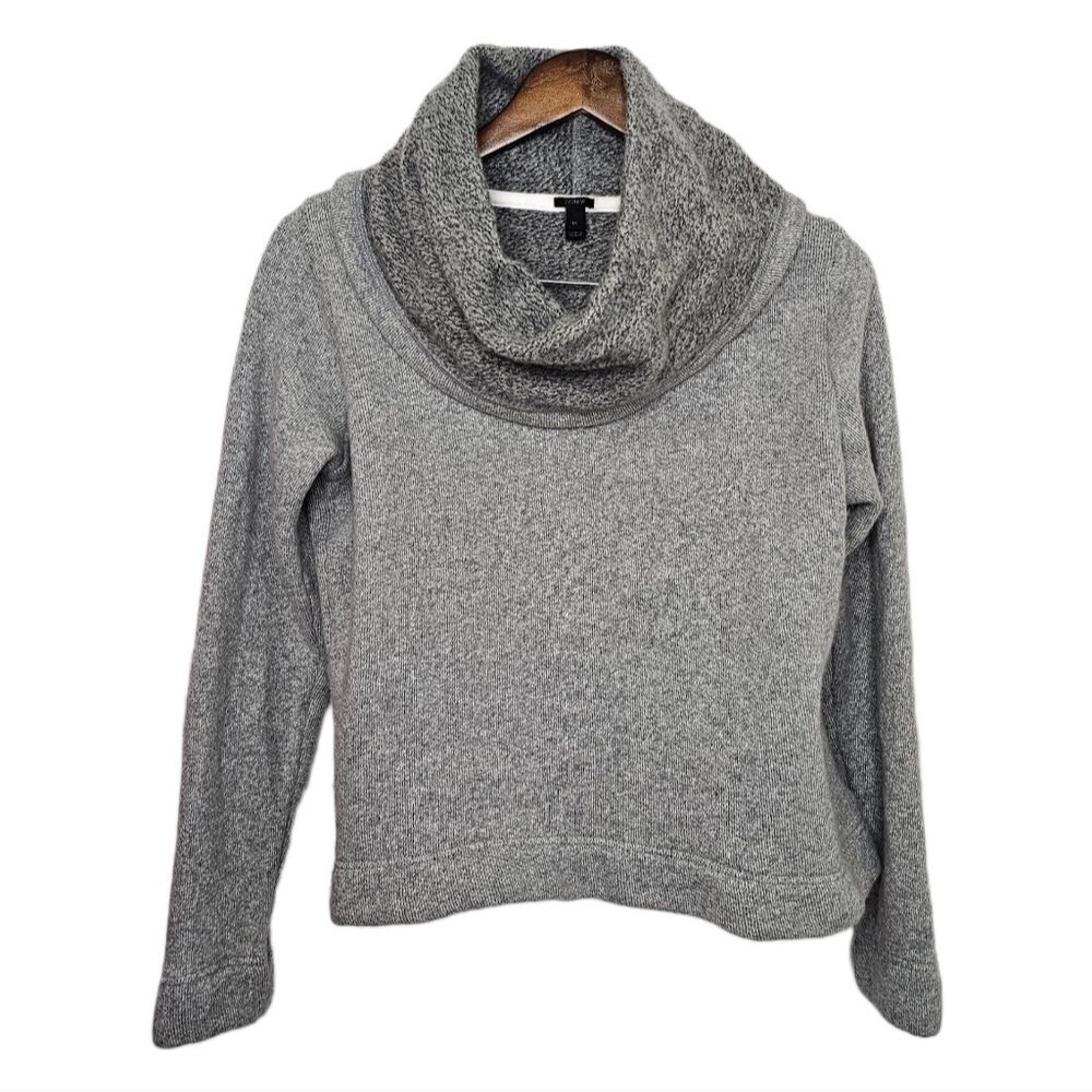 J.Crew sweater wool blend cowl neck grey knit size medium